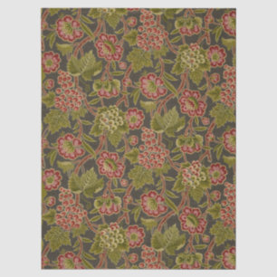 Antique Red Floral and Grapes Botanical Pattern Tissue Paper