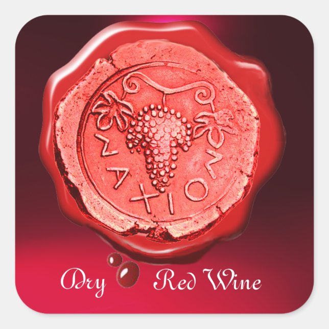 ANTIQUE RED GRAPE WINE RED WAX SEAL (Front)