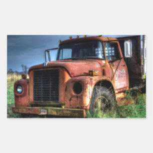 Antique Red International Pickup Truck Rectangular Sticker