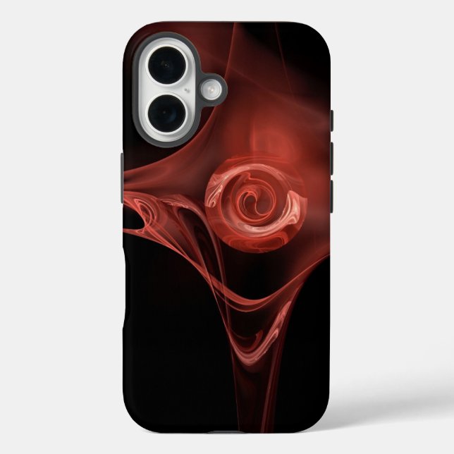ANTIQUE RED PINK FRACTAL ROSE Case-Mate iPhone CASE (Back)