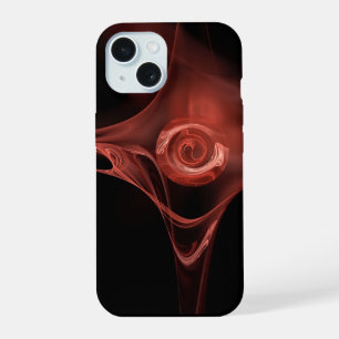 ANTIQUE RED PINK FRACTAL ROSE iPhone 15 CASE