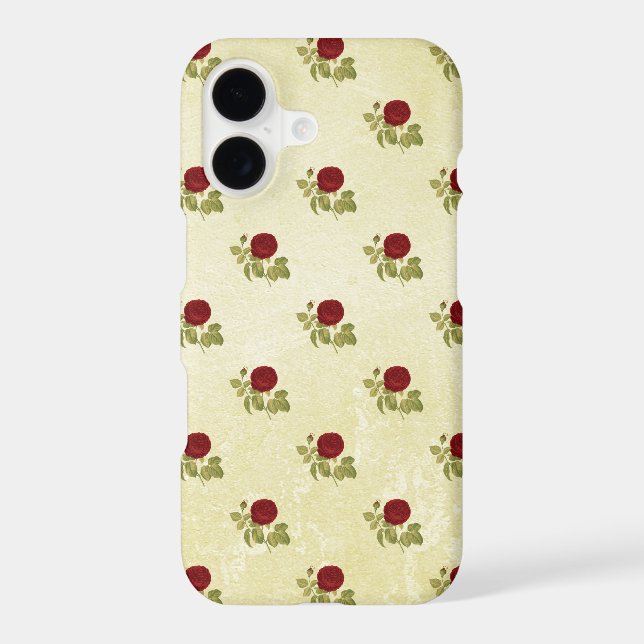 Antique Red Rose Pattern on Parchment (Back)