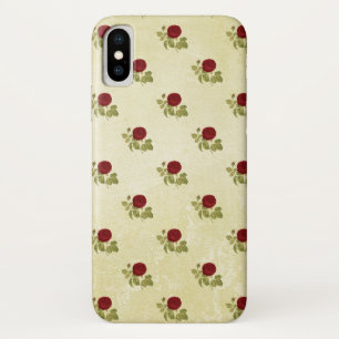 Antique Red Rose Pattern on Parchment Case-Mate iPhone Case