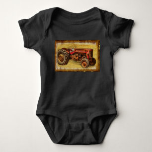 Antique Red Tractor Baby Bodysuit