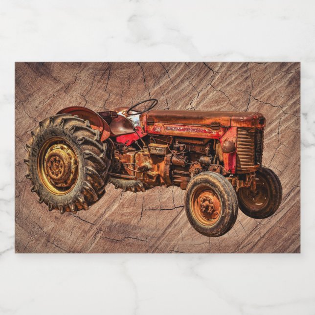 Antique Red Tractor Food Label (Single Label)