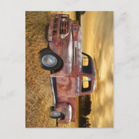 Antique Red Truck Farm Field