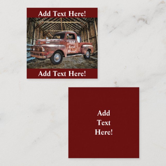 Antique Red Truck In Rustic Barn Note Card (Front/Back)