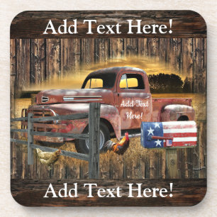 Antique Red Truck Vintage Red Truck Farm Truck Bev Coaster