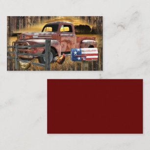 Antique Red Truck Vintage Red Truck Farm Truck Business Card