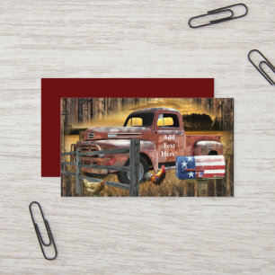 Antique Red Truck Vintage Red Truck Farm Truck Business Card