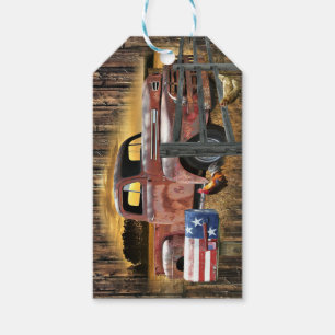Antique Red Truck Vintage Red Truck Farm Truck Gift Tags