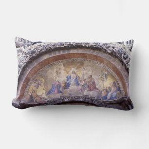 Antique Religious Mural Gothic Church Bible Lumbar Cushion