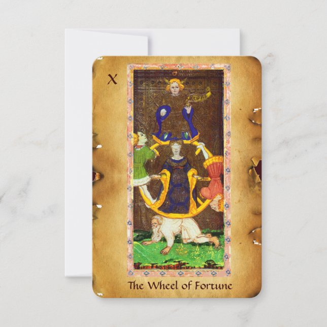 ANTIQUE RENAISSANCE TAROTS 10/THE WHEEL OF FORTUNE ANNOUNCEMENT (Front)
