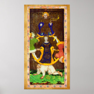 ANTIQUE RENAISSANCE TAROTS 10/THE WHEEL OF FORTUNE POSTER