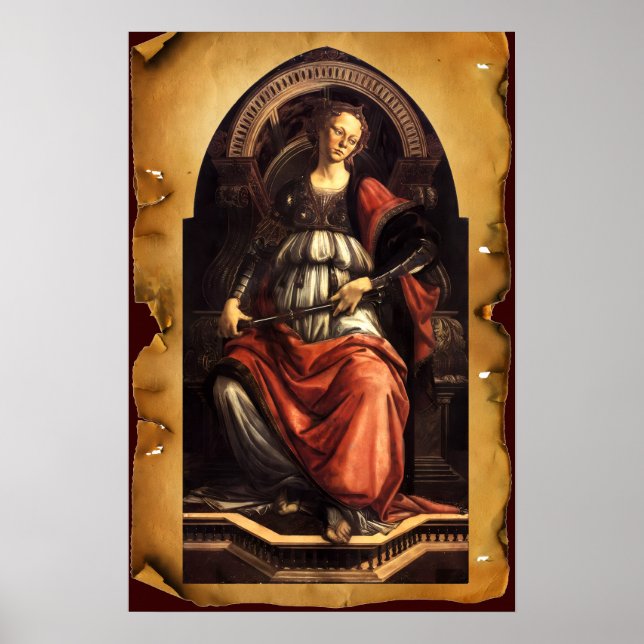 ANTIQUE RENAISSANCE TAROTS 11/ FORTITUDE Parchment Poster (Front)