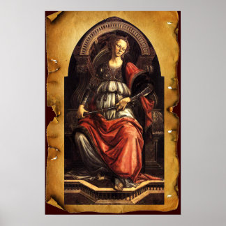 ANTIQUE RENAISSANCE TAROTS 11/ FORTITUDE Parchment Poster
