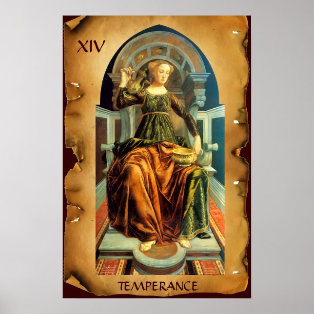 ANTIQUE RENAISSANCE TAROTS  14 / TEMPERANCE POSTER (Front)