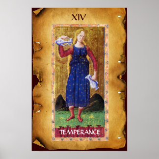 ANTIQUE RENAISSANCE TAROTS 14 / TEMPERANCE POSTER