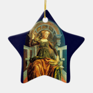 ANTIQUE RENAISSANCE TAROTS 14 / TEMPERANCE Star Ceramic Tree Decoration