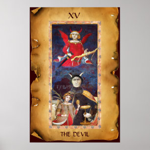 ANTIQUE RENAISSANCE TAROTS  15 / THE DEVIL POSTER