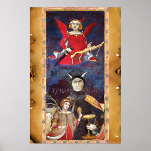 ANTIQUE RENAISSANCE TAROTS 15 / THE DEVIL POSTER