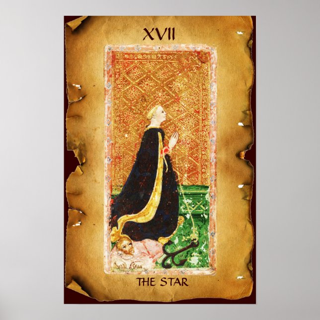 ANTIQUE RENAISSANCE TAROTS 17 / THE STAR (HOPE) POSTER (Front)