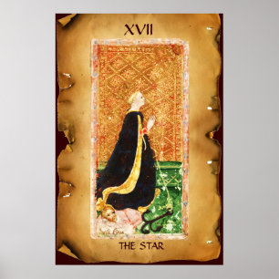 ANTIQUE RENAISSANCE TAROTS 17 / THE STAR (HOPE) POSTER