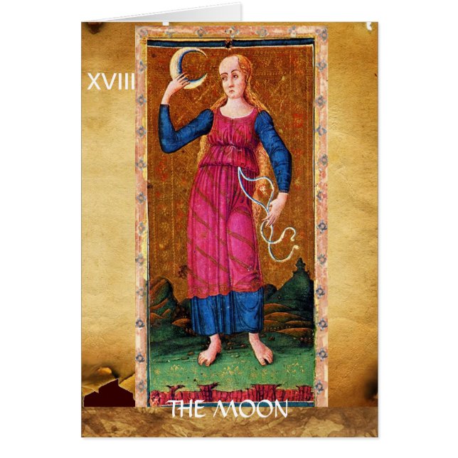 ANTIQUE RENAISSANCE TAROTS 18 / THE MOON (Front)