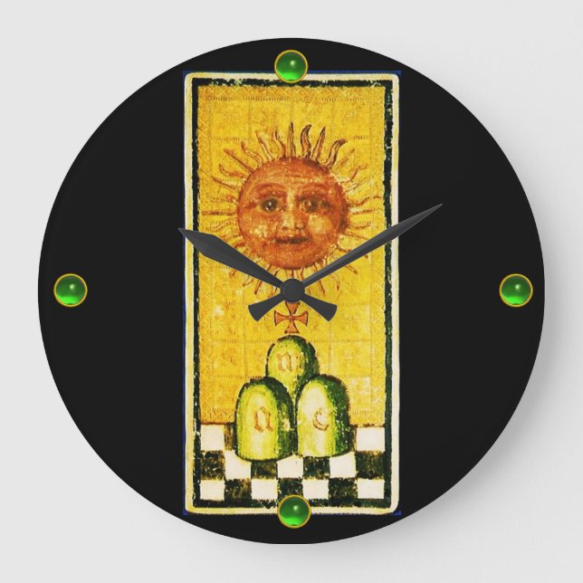 ANTIQUE RENAISSANCE TAROTS 19 /THE SUN LARGE CLOCK (Front)
