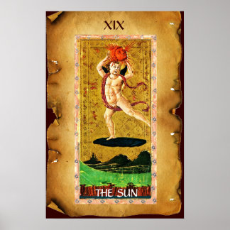 ANTIQUE RENAISSANCE TAROTS 19 / THE SUN POSTER