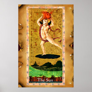 ANTIQUE RENAISSANCE TAROTS 19 / THE SUN POSTER