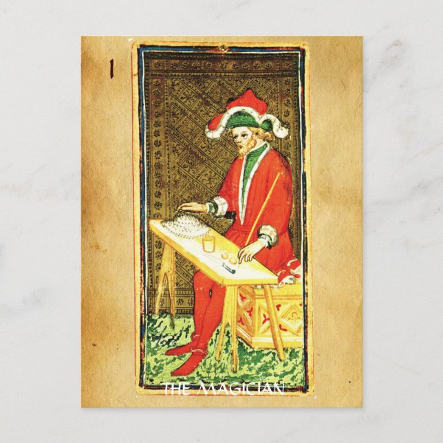 ANTIQUE RENAISSANCE TAROTS 1 / THE MAGICIAN POSTCARD (Front)