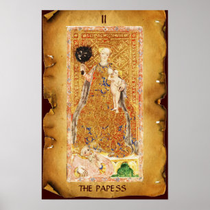 ANTIQUE RENAISSANCE TAROTS  2 / THE PAPESS POSTER
