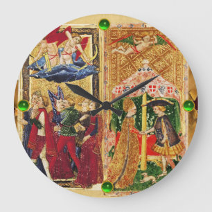 ANTIQUE RENAISSANCE TAROTS 6 / THE LOVERS LARGE CLOCK
