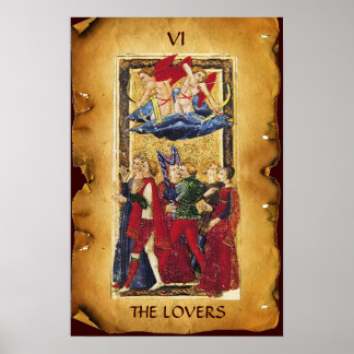 ANTIQUE RENAISSANCE TAROTS 6 / THE LOVERS POSTER