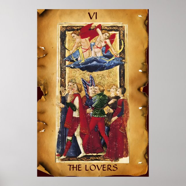 ANTIQUE RENAISSANCE TAROTS 6 / THE LOVERS POSTER (Front)