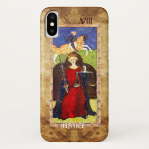 ANTIQUE RENAISSANCE TAROTS 8 / JUSTICE iPhone X CASE