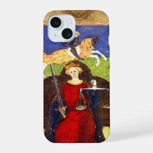 ANTIQUE RENAISSANCE TAROTS 8 / JUSTICE iPhone 15 CASE