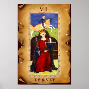 ANTIQUE RENAISSANCE TAROTS  8 / THE JUSTICE POSTER