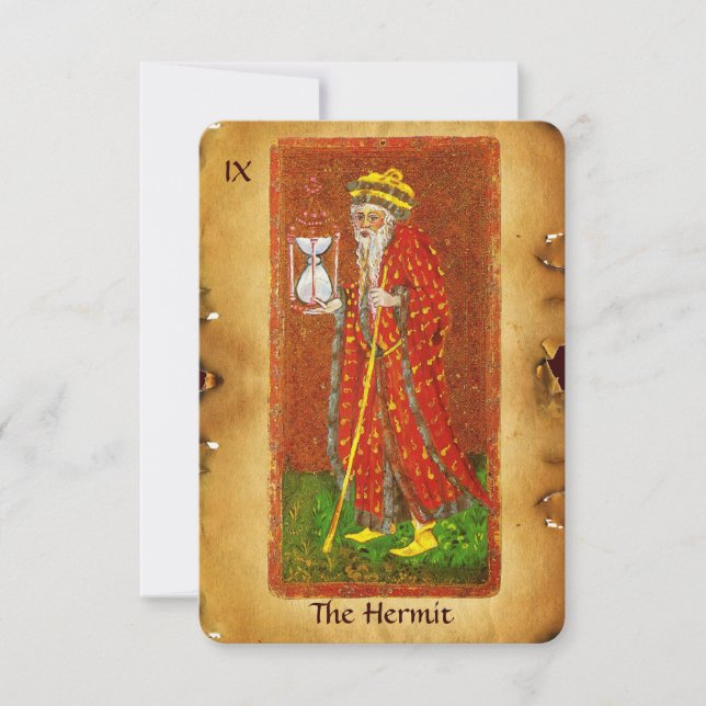ANTIQUE RENAISSANCE TAROTS 9 / THE HERMIT ANNOUNCEMENT (Front)