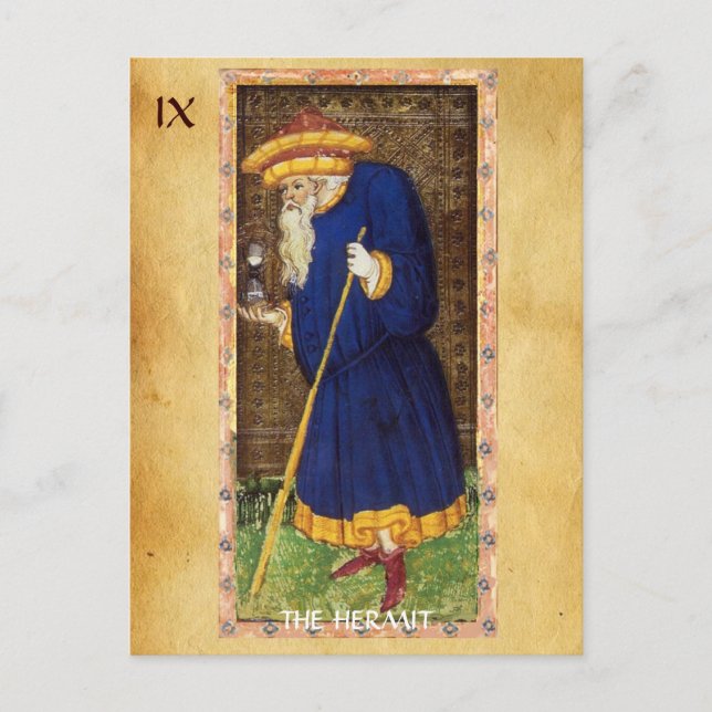 ANTIQUE RENAISSANCE TAROTS 9 / THE HERMIT POSTCARD (Front)