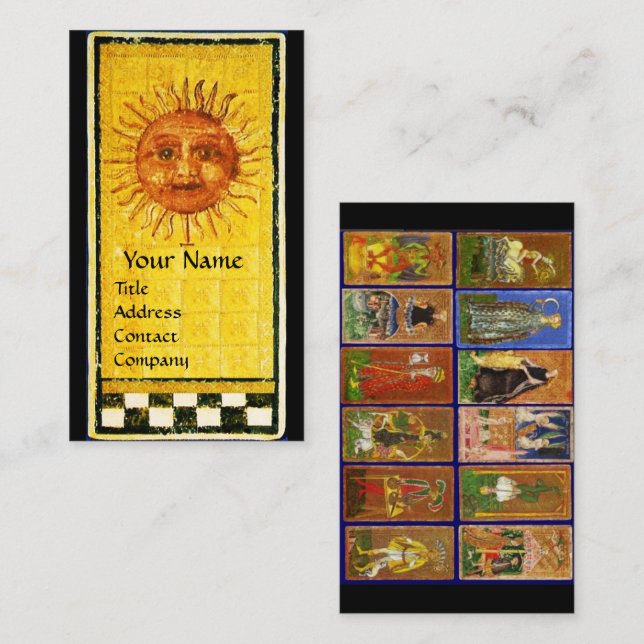 ANTIQUE RENAISSANCE TAROTS AND THE SUN BUSINESS CARD (Front/Back)