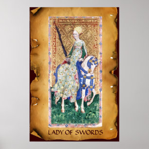 ANTIQUE RENAISSANCE TAROTS /LADY OF SWORDS POSTER