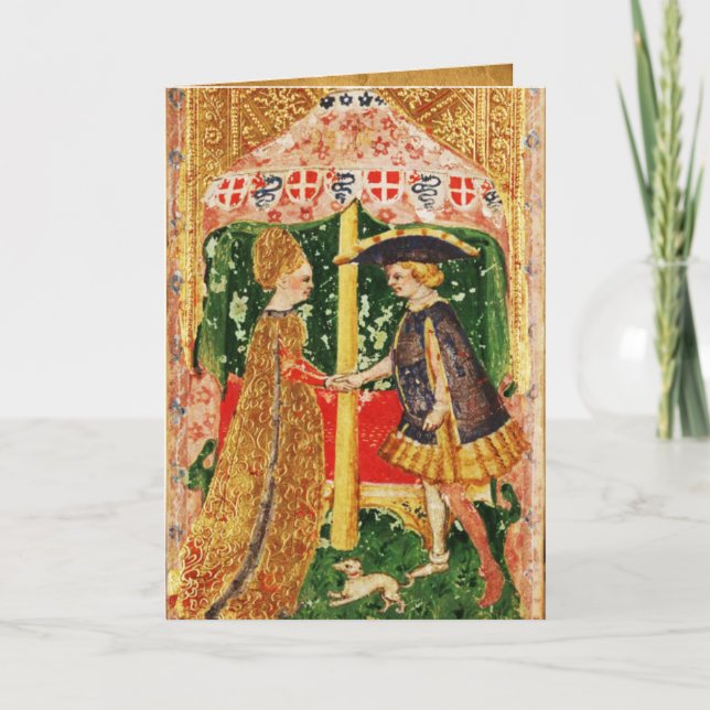 ANTIQUE RENAISSANCE TAROTS /LOVERS Valentine's Day Holiday Card (Front)