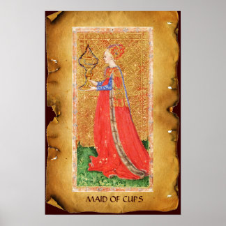 ANTIQUE RENAISSANCE TAROTS / MAID OF CUPS POSTER