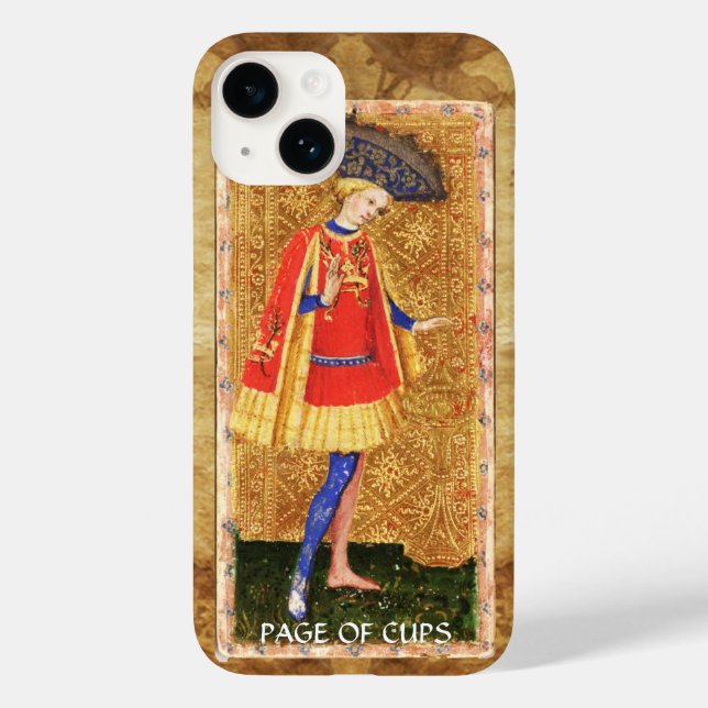 ANTIQUE RENAISSANCE TAROTS  / PAGE OF CUPS Case-Mate iPhone CASE (Back)