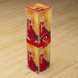 ANTIQUE RENAISSANCE TAROTS/ QUEEN OF CUPS MONOGRAM WINE GIFT BOX<br><div class="desc">Missing minor arcana Queen of Cups created and replaced by Bulgan Lumini (c) .Digital collage and painting inspired by Mediaeval tarots. This beautiful Visconti deck may be the oldest Tarot deck in existence. It is one of several hand-painted Italian decks that the Visconti family commissioned in the 15th Century.The surviving...</div>