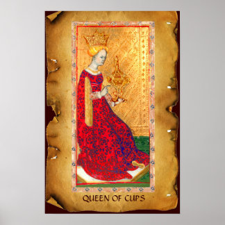ANTIQUE RENAISSANCE TAROTS / QUEEN OF CUPS POSTER