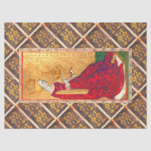 ANTIQUE RENAISSANCE TAROTS,QUEEN OF CUPS TISSUE PAPER