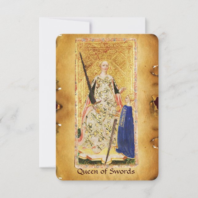 ANTIQUE RENAISSANCE TAROTS  / QUEEN OF SWORDS (Front)